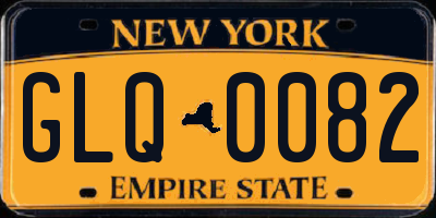 NY license plate GLQ0082