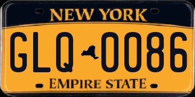 NY license plate GLQ0086