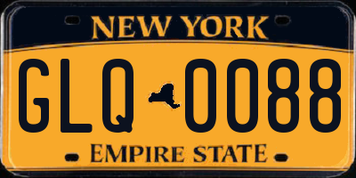 NY license plate GLQ0088