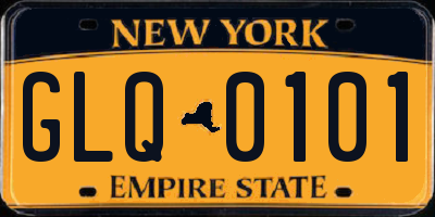 NY license plate GLQ0101