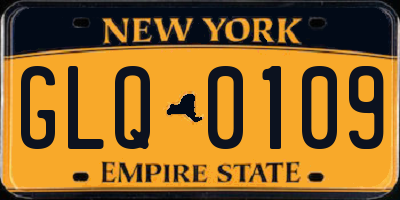 NY license plate GLQ0109