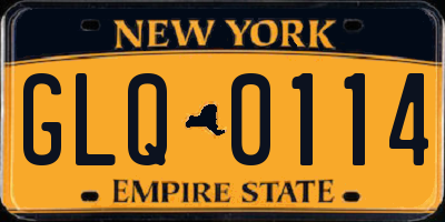 NY license plate GLQ0114
