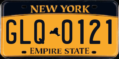 NY license plate GLQ0121