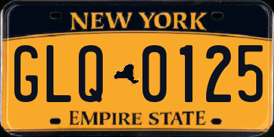 NY license plate GLQ0125