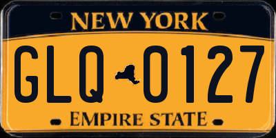 NY license plate GLQ0127