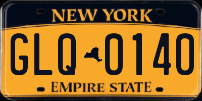 NY license plate GLQ0140