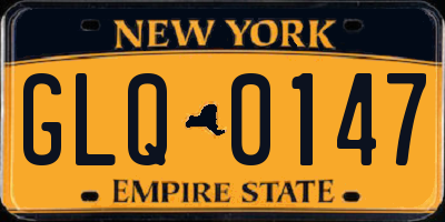 NY license plate GLQ0147