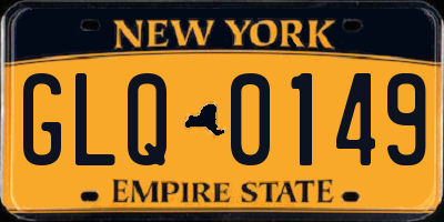 NY license plate GLQ0149