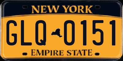 NY license plate GLQ0151