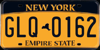 NY license plate GLQ0162