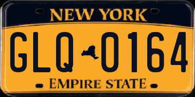 NY license plate GLQ0164