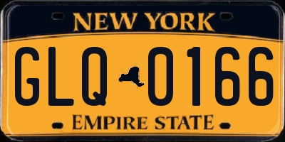 NY license plate GLQ0166