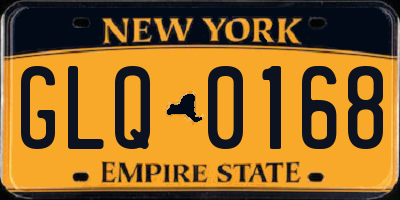 NY license plate GLQ0168