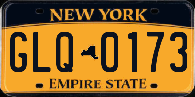 NY license plate GLQ0173