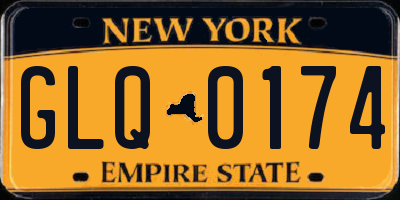 NY license plate GLQ0174
