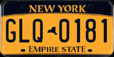 NY license plate GLQ0181