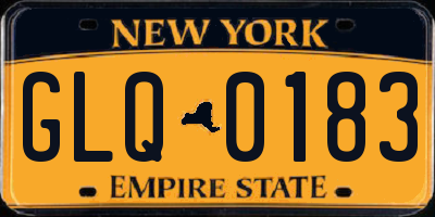 NY license plate GLQ0183