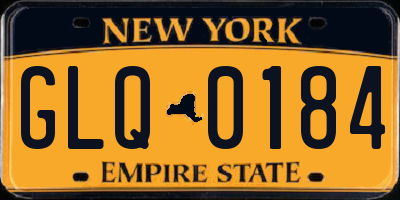 NY license plate GLQ0184