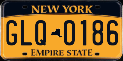 NY license plate GLQ0186