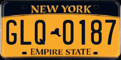 NY license plate GLQ0187