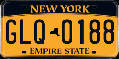 NY license plate GLQ0188