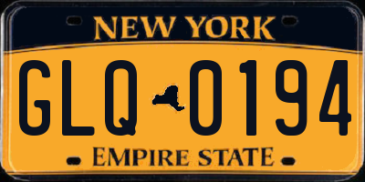 NY license plate GLQ0194