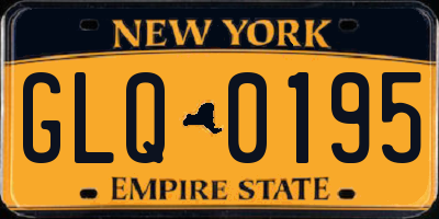 NY license plate GLQ0195