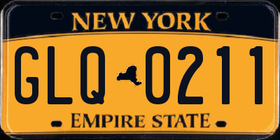 NY license plate GLQ0211