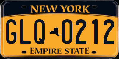 NY license plate GLQ0212
