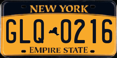 NY license plate GLQ0216