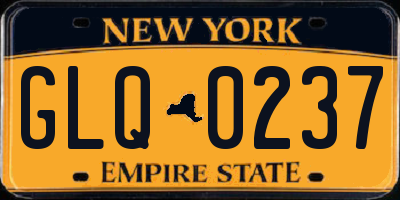NY license plate GLQ0237
