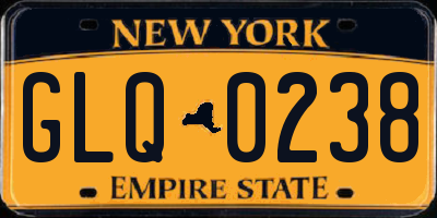 NY license plate GLQ0238