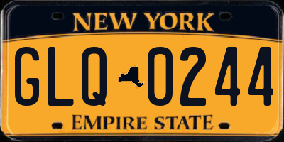 NY license plate GLQ0244