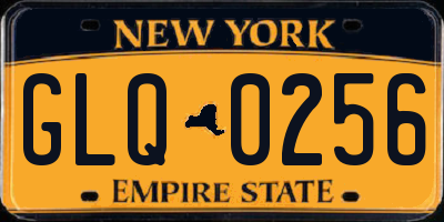 NY license plate GLQ0256