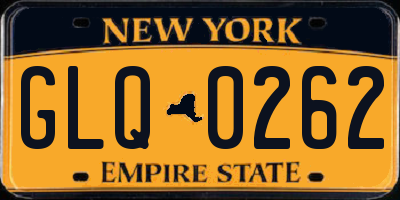 NY license plate GLQ0262