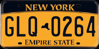 NY license plate GLQ0264