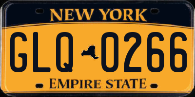 NY license plate GLQ0266
