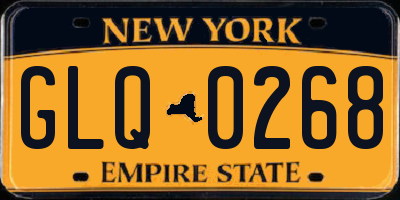 NY license plate GLQ0268