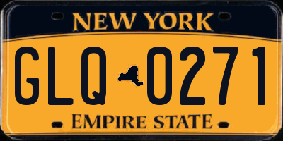 NY license plate GLQ0271