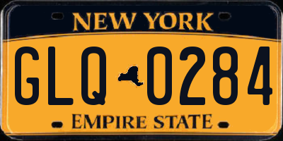 NY license plate GLQ0284