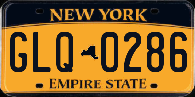 NY license plate GLQ0286
