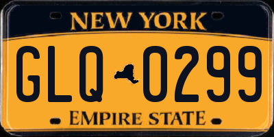 NY license plate GLQ0299