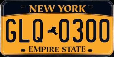 NY license plate GLQ0300