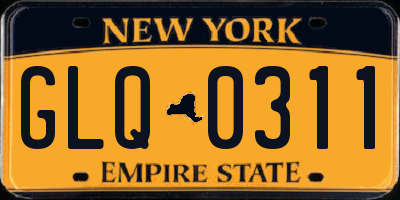 NY license plate GLQ0311