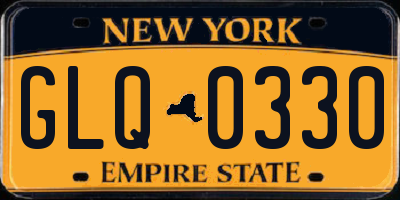 NY license plate GLQ0330