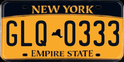 NY license plate GLQ0333
