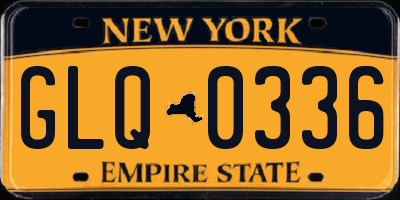 NY license plate GLQ0336