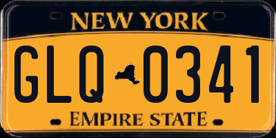 NY license plate GLQ0341
