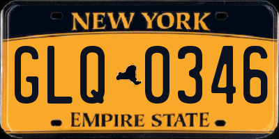 NY license plate GLQ0346