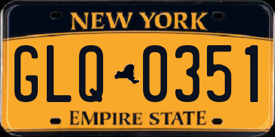 NY license plate GLQ0351